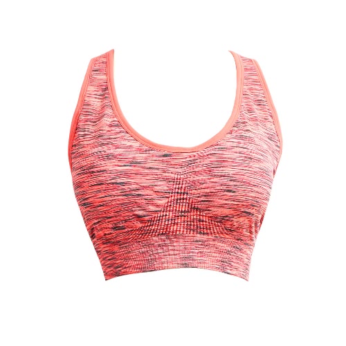 Women Fitness Yoga Sports Bra Contrast Padded Wire Free Seamless Push Up Running Gym Racerback Vest Top Bra