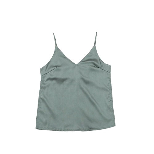 Sexy Women Cami Tank Top Spaghetti Strap Plunging V-Neck Solid Sleeveless Casual Vest Grey/Black