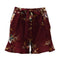 New Women Floral Print Shorts High Waist Ruffle Ruched Side Pocket Zipper With Belt Shorts