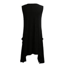 Women Summer Sleeveless Pockets Tunic Tank Tops Asymmetrical Hem Flowy Swing T Shirt Dress Casual Top