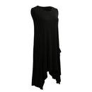 Women Summer Sleeveless Pockets Tunic Tank Tops Asymmetrical Hem Flowy Swing T Shirt Dress Casual Top