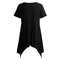 Sexy Women Asymmetric T-Shirt Criss Cross V Neck Short Sleeve Blouse Solid Loose Casual Tunic Top Black/Grey/Army Green