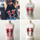 Women Camisole Top Floral Embroidery Sleeveless Adjustable Spaghetti Strap Sexy Tee Tank Top