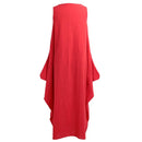 Women Maxi Sleeveless Tunic Dress Plus Size Pockets O Neck Solid Loose Mori Swing Tank Dress White/Red