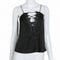 Women Sexy Cami Tank Top Strap V-Neck Hollow Out Lace Up Nightclub Party Vest Top Black/White