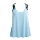 Women Summer Top Casual Sleeveless Vest Shirt Tank Crochet Lace T Shirt