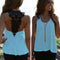 Women Summer Top Casual Sleeveless Vest Shirt Tank Crochet Lace T Shirt