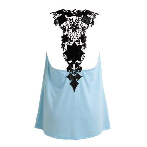 Women Summer Top Casual Sleeveless Vest Shirt Tank Crochet Lace T Shirt