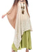 Women Vintage Casual Loose Maxi Dress Floral Embroidery O Neck