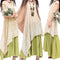 Women Vintage Casual Loose Maxi Dress Floral Embroidery O Neck