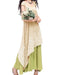 Women Vintage Casual Loose Maxi Dress Floral Embroidery O Neck