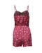 Sexy Women Jumpsuit Knot Hollow Out Floral Print Back Casual Summer Short Rompers Playsuit Red