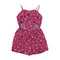 Sexy Women Jumpsuit Knot Hollow Out Floral Print Back Casual Summer Short Rompers Playsuit Red