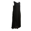 Women Summer Dress Sleeveless O Neck Long Maxi Linen Dresses Loose Plus Size Dress