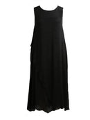 Women Summer Dress Sleeveless O Neck Long Maxi Linen Dresses Loose Plus Size Dress