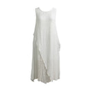 Women Summer Dress Sleeveless O Neck Long Maxi Linen Dresses Loose Plus Size Dress