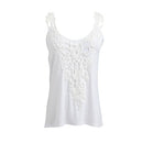 New Women Elastic Tank Tops O-Neck Lace Crochet Vest Slim Bodycon Sexy Summer Camis White/Black