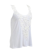 New Women Elastic Tank Tops O-Neck Lace Crochet Vest Slim Bodycon Sexy Summer Camis White/Black