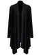 New Fashion Women Cardigan Long Sleeves Open Front Solid Color Outerwear Purple/Black