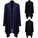 New Fashion Women Cardigan Long Sleeves Open Front Solid Color Outerwear Purple/Black