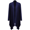 New Fashion Women Cardigan Long Sleeves Open Front Solid Color Outerwear Purple/Black