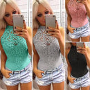 Sexy Women Bodycon Sleeveless Jumpsuit Bodysuit Hollow Out Crochet Lace Ribbed Slim Playsuit Rompers