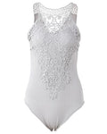 Sexy Women Bodycon Sleeveless Jumpsuit Bodysuit Hollow Out Crochet Lace Ribbed Slim Playsuit Rompers