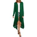 New Women Cardigan Plus Size Coat  Solid Long Sleeve Asymmetry Hem Poncho Shawl Thin Coat