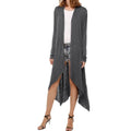 New Women Cardigan Plus Size Coat  Solid Long Sleeve Asymmetry Hem Poncho Shawl Thin Coat