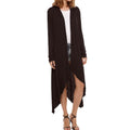 New Women Cardigan Plus Size Coat  Solid Long Sleeve Asymmetry Hem Poncho Shawl Thin Coat