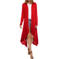 New Women Cardigan Plus Size Coat  Solid Long Sleeve Asymmetry Hem Poncho Shawl Thin Coat