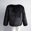 Women Winter Fur Coat Long Sleeve Faux Fur Outerwear Ladies Short Style Jacket Fluffy Warm Overcoat