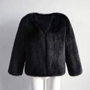 Women Winter Fur Coat Long Sleeve Faux Fur Outerwear Ladies Short Style Jacket Fluffy Warm Overcoat