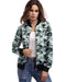 Autumn Winter Women Camouflage Bomber Jacket Zipper Baseball Coat Casual Streetwear Outerwear Grey/Army Green