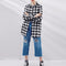 Women Cotton Plaid Shirt Dress Long Sleeve Irregular Plus Size Casual Check Tunic Long Blouse Top Black/Red