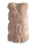 Fluffy Faux Fur Vest Waistcoat Autumn Winter Sleeveless Outerwear Women Coat Soft Hairy Overcoat