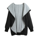 Women Autumn Winter Hoodies Zip Up Long Sleeve Plus Size Loose Jacket Hooded Coat Cardigan Parka Black/Army Green