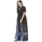 Sexy Women Plunge V Neck Print Plus Size Dress Ruched Big Size Maxi Party Dress Black