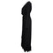 Sexy Women V Neck Long Sleeves Plus Size Dress Ruffles Irregular Hem Big Size Solid Maxi Dress Black