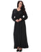 Sexy Women V Neck Long Sleeves Plus Size Dress Ruffles Irregular Hem Big Size Solid Maxi Dress Black