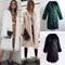 Women Faux Fur Jacket Solid Color Hooded Long Sleeve Fluffy Hairy Warm Winter Slim Long Outerwear