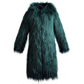 Women Faux Fur Jacket Solid Color Hooded Long Sleeve Fluffy Hairy Warm Winter Slim Long Outerwear