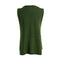 New Women Knitted Sweater Solid Color Round Neck Sleeveless Irregular Hem Mini Pullover Knitwear Grey/Army Green/Dark Blue