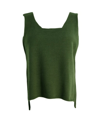 New Women Knitted Sweater Solid Color Round Neck Sleeveless Irregular Hem Mini Pullover Knitwear Grey/Army Green/Dark Blue