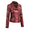 Fashion Women Embroidery Flower PU Faux Leather Jacket Coat Zipper Basic Moto Jacket Outerwear