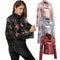 Fashion Women Embroidery Flower PU Faux Leather Jacket Coat Zipper Basic Moto Jacket Outerwear