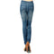 Women Leggings Faux Denim Jeans Printed Skinny Trousers Casual Tights Stretch Slim Pencil Pants