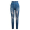 Women Leggings Faux Denim Jeans Printed Skinny Trousers Casual Tights Stretch Slim Pencil Pants