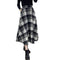 Winter Women Plaid Skirt Woolen High Elastic Waist Elegant A-Line Vintage Warm Midi Skirts