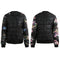 Winter Women Jacket Coat Floral Print Quilted Long Sleeve Cotton Padded Slim Thick Parka Outerwear Black